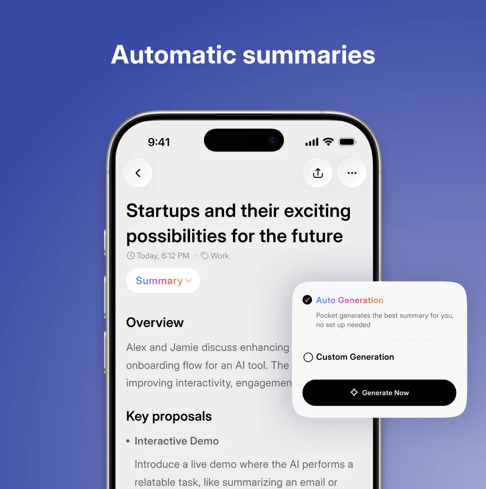 Pocket summaries